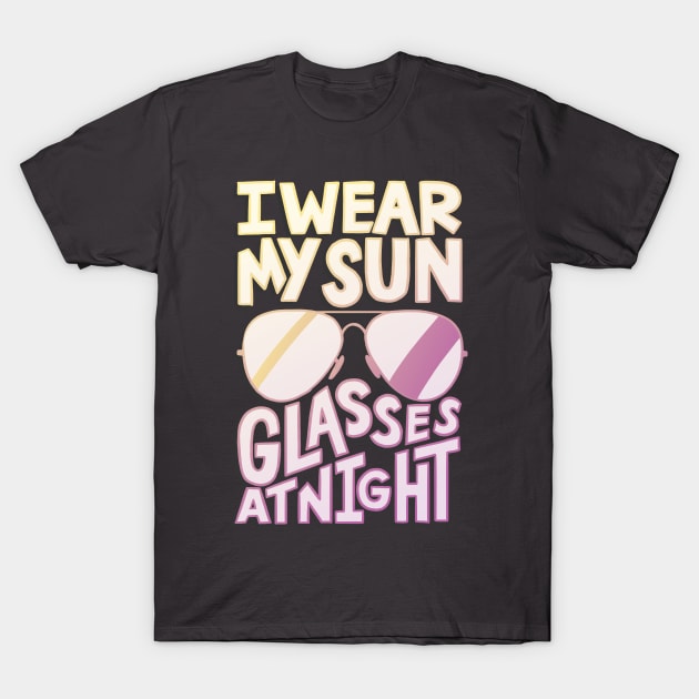 Sunglasses at Night T-Shirt by polliadesign